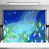 Aperturee - Aperturee Tranquil Night Scene Lanterns In Bamboo Backdrop